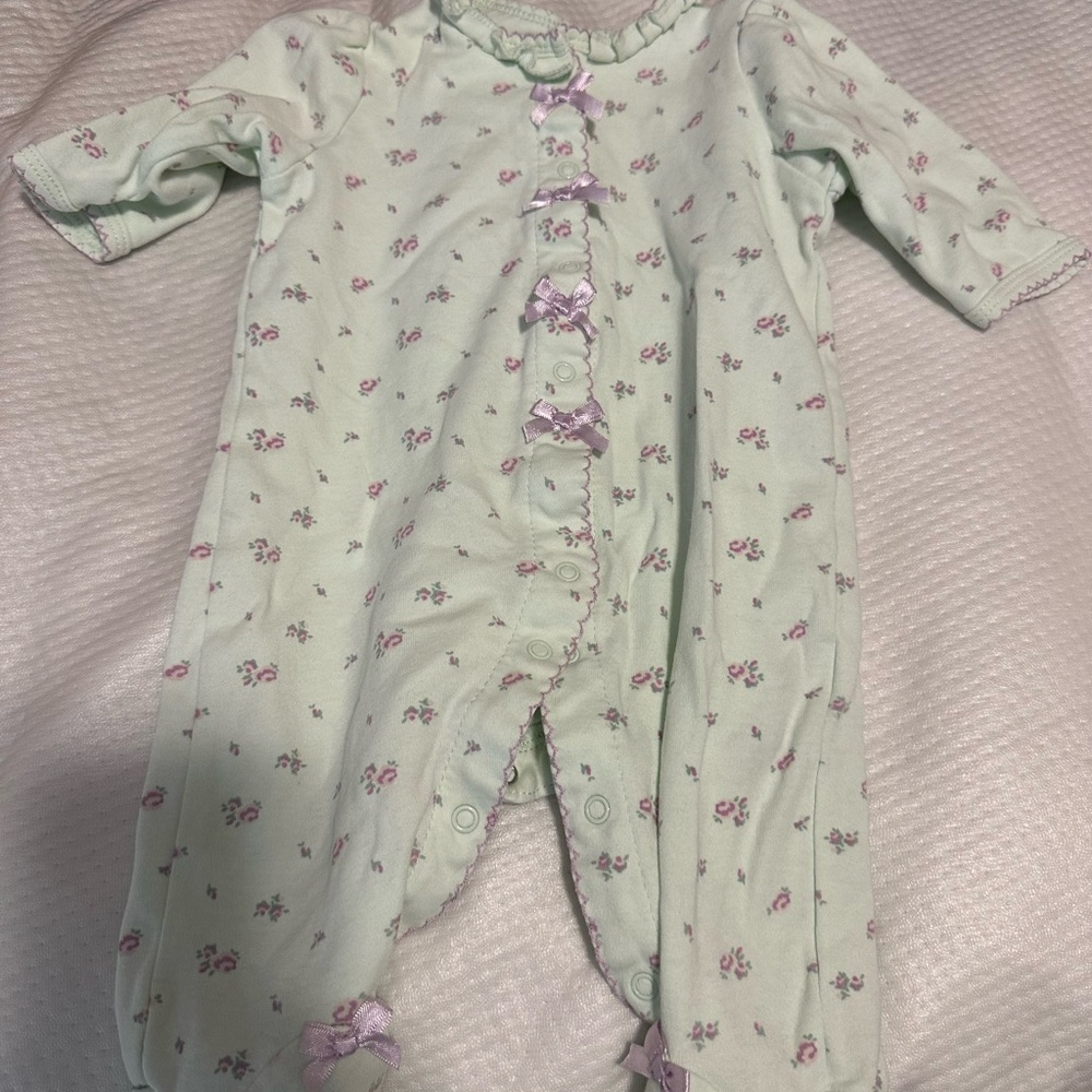 Floral Baby Onesie with Purple Accents